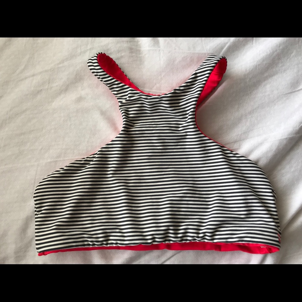 Billabong shell stripe reversible high neck bikini